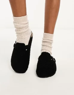 Glamorous Teddy Mules In Black For Women -Glamorous Shop 205128312 3