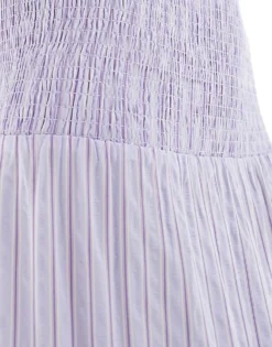 Glamorous Shirred Waist Tierred Maxi Skirt In Purple Stripe Co-ord For Women -Glamorous Shop 205380978 4