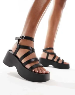 Glamorous Platform Strappy Sandals In Black For Women -Glamorous Shop 205491192 1 black 1