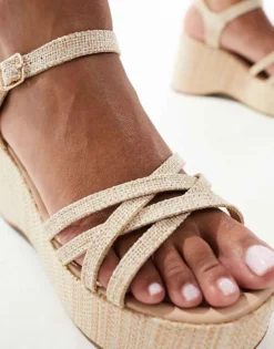 Glamorous Platform Sandals In Natural For Women -Glamorous Shop 205491231 3
