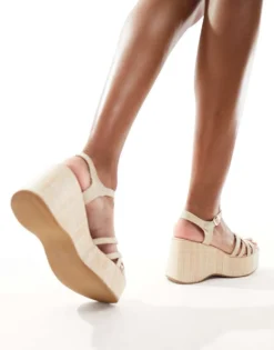 Glamorous Platform Sandals In Natural For Women -Glamorous Shop 205491231 4