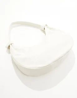 Glamorous Knotted Oversized Shoulder Bag In Cream Patent For Women -Glamorous Shop 206143947 3