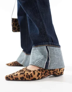 Glamorous Ruched Pointed Toe Ballet Flats In Leopard Print For Women -Glamorous Shop 206294333 4