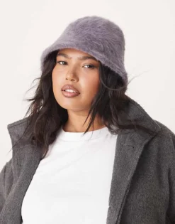 Glamorous Textured Bucket Hat In Grey For Women -Glamorous Shop 206496840 1 grey 1
