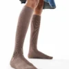 Glamorous Below The Knee Socks In Light Brown For Women