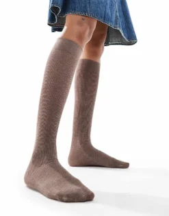 Glamorous Below The Knee Socks In Light Brown For Women