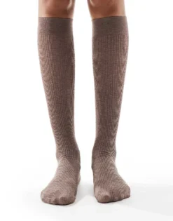Glamorous Below The Knee Socks In Light Brown For Women -Glamorous Shop 206496857 4