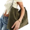 Glamorous Large Tote Bag In Washed Khaki For Women