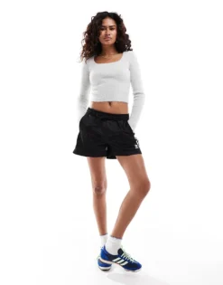 Glamorous Square Neck Lightweight Rib Knit Jumper Grey Marl For Women -Glamorous Shop 206699571 3