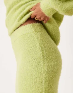 Glamorous Chunky Knitted Maxi Skirt In Lime Green Co-ord For Women -Glamorous Shop 206726197 4