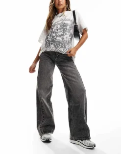 Glamorous Straight Leg Mid Rise Jeans In Dirty Grey Denim For Women -Glamorous Shop 206726236 4