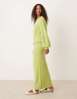 Glamorous Chunky Slouchy Jumper In Lime Green Knit Co-ord For Women -Glamorous Shop 206726309 3
