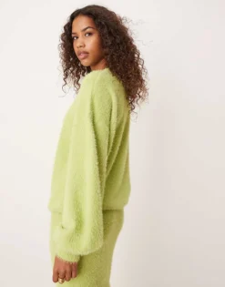 Glamorous Chunky Slouchy Jumper In Lime Green Knit Co-ord For Women -Glamorous Shop 206726309 4