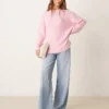 Glamorous Oversized Cosy Knit Jumper In Candy Pink For Women