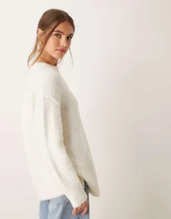 Glamorous Oversized Cosy Knit Jumper In Off White For Women Cream -Glamorous Shop 206726477 4
