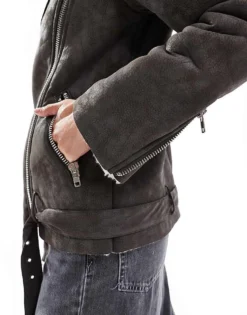 Glamorous Buckle Collar Detail Cream Brown Aviator Coat For Women Brown Cream -Glamorous Shop 206757021 3