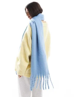 Glamorous Blanket Scarf In Pale Blue For Women Light Blue -Glamorous Shop 206776107 3