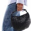 Glamorous Woven Texture Grab Bag In Black For Women