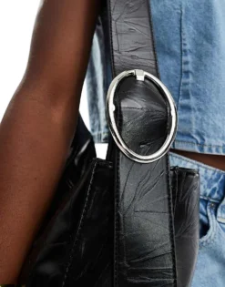 Glamorous Oversized Shoulder Bag With Buckle Detail In Black For Women -Glamorous Shop 206776149 4