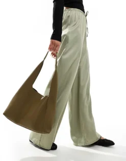 Glamorous PU Tote Bag In Olive Green For Women Dark Green -Glamorous Shop 206776150 4