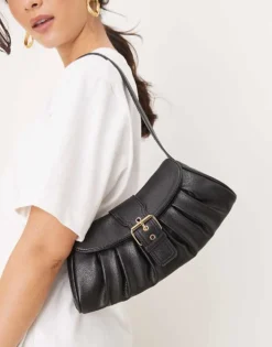 Glamorous Rouched Buckle Detail Shoulder Bag In Black For Women -Glamorous Shop 206776196 1 black 1