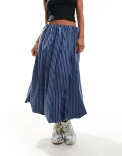 Glamorous Puff Ball Maxi Skirt In Navy Black Stripe For Women -Glamorous Shop 206794644 1 navyblackstripe 1