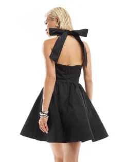 Glamorous Halter Neck Extreme Skater Mini Dress In Black For Women -Glamorous Shop 206794665 3
