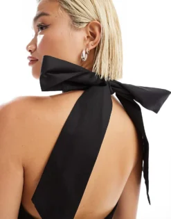 Glamorous Halter Neck Extreme Skater Mini Dress In Black For Women -Glamorous Shop 206794665 4