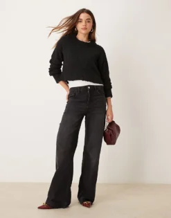 Glamorous Boxy Fit Jumper In Fluffy Black Knit For Women -Glamorous Shop 206794715 4