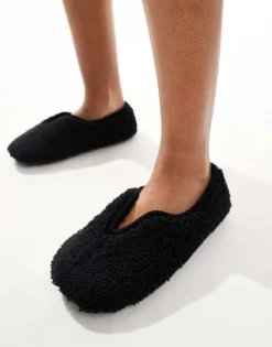 Glamorous Fluffy Slippers In Black For Women -Glamorous Shop 206959492 4