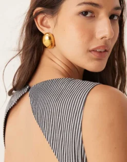 Glamorous Mini Godet Mini Dress In Dark Grey Stripe For Women -Glamorous Shop 207162461 3