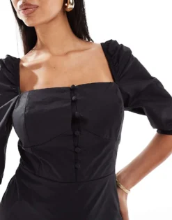 Glamorous Puff Sleeve Mini Dress In Black For Women -Glamorous Shop 207288831 3