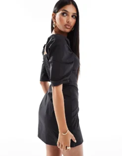 Glamorous Puff Sleeve Mini Dress In Black For Women -Glamorous Shop 207288831 4
