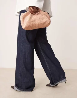 Glamorous Woven Clutch Bag In Beige For Women