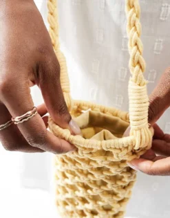 Glamorous Crochet Crossbody Phone Bag In Yellow For Women -Glamorous Shop 207296784 4