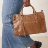 Glamorous Top Handle Tote Bag In Brown For Women