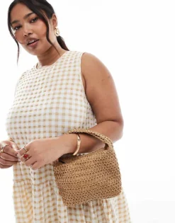 Glamorous Straw Grab Bag For Women Nude -Glamorous Shop 207296836 3