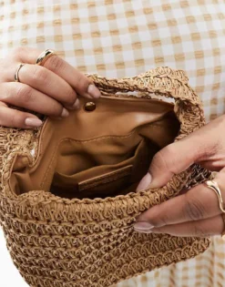 Glamorous Straw Grab Bag For Women Nude -Glamorous Shop 207296836 4