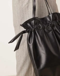 Glamorous Rouched Detail Tote Bag In Black For Women -Glamorous Shop 207296889 3