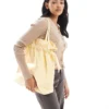 Glamorous Rouched Detail Tote Bag In Pale Yellow For Women