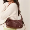 Glamorous Pocket Detail Shoulder Bag In Dark Brown For Women