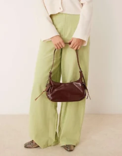 Glamorous Pocket Detail Shoulder Bag In Dark Brown For Women -Glamorous Shop 207423269 3