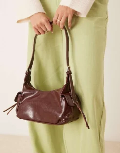 Glamorous Pocket Detail Shoulder Bag In Dark Brown For Women -Glamorous Shop 207423269 4