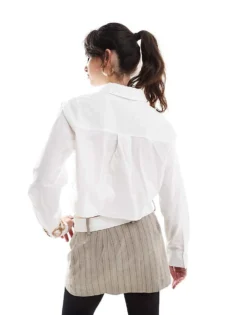 Glamorous Crop-shirt In White For Women -Glamorous Shop 207476049 3