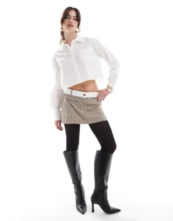 Glamorous Crop-shirt In White For Women -Glamorous Shop 207476049 4