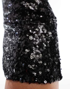 Glamorous Bodycon Mini Skirt In Black Sequin For Women -Glamorous Shop 207476081 4