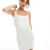 Glamorous Corset Mini-dress In White Iridescent Sequin For Women