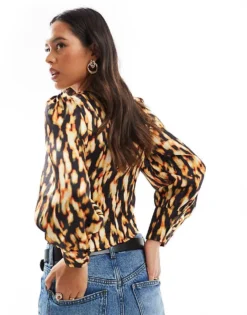 Glamorous Button-front Top In Digital Tie-dye For Women -Glamorous Shop 207476191 4