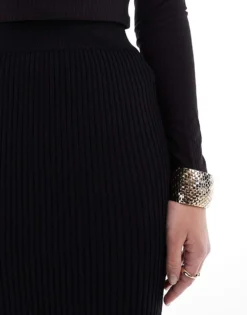 Glamorous High Waist Knit Midaxi Skirt In Black For Women -Glamorous Shop 207476207 5