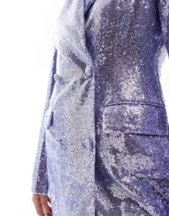 Glamorous Blazer Mini-dress In Lilac Sequin For Women -Glamorous Shop 207476214 3
